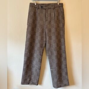 Corridor Checker Print Tweed Dress Pants